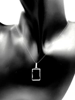10K White Gold Diamond Cut Engravable Plate Charm - 18x13mm