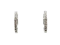 10K White Gold 1.50cttw Diamond Hoop / Huggie Earrings