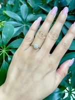 10K White Gold 0.19cttw Diamond Halo Engagement Ring, size 6.5