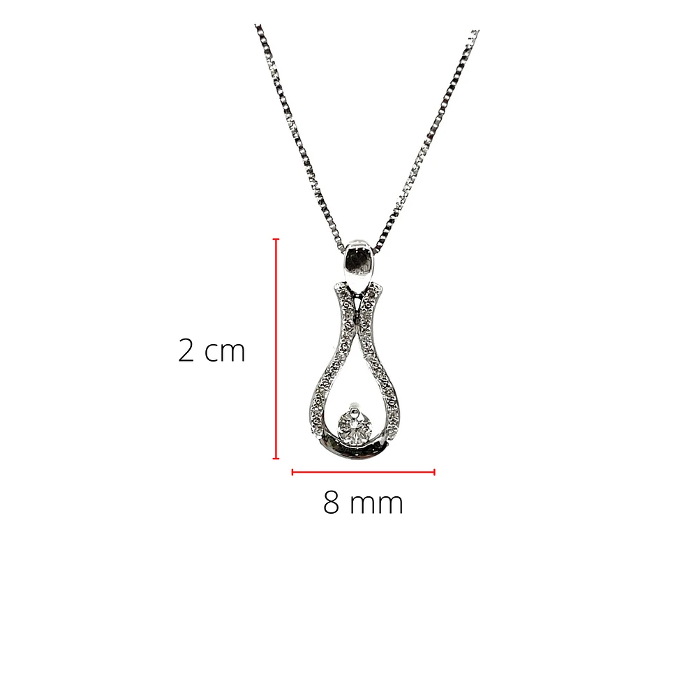 10K White Gold 0.20cttw Canadian Diamond Necklace, 18"