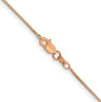 14K Rose Gold Box Chain with Lobster Clasp - 1.00 mm Various Length