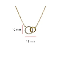 10K White & Yellow Gold 0.09cttw Diamond Double Infinity / Circle Necklace, 18"