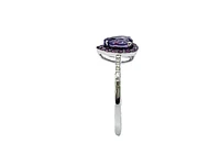 10K White Gold 0.65 carat Amethyst, Pink Sapphire and Diamond Ring