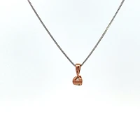 10K Two Toned Rose Gold and White Gold 0.04cttw Diamond Solitaire Necklace - 17 Inches