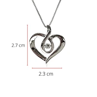 Sterling Silver 0.142cttw Canadian Diamond Heart Infinity Necklace, 18"