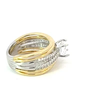 14K Yellow and White Gold Round Diamond Mount - Only (No centre diamond) /