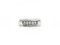 14K White Gold 0.30cttw Diamond Gents Ring, size 10