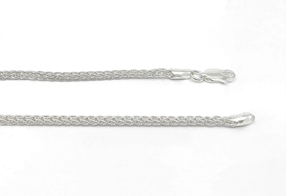 Sterling Silver Wheat Chain 24"