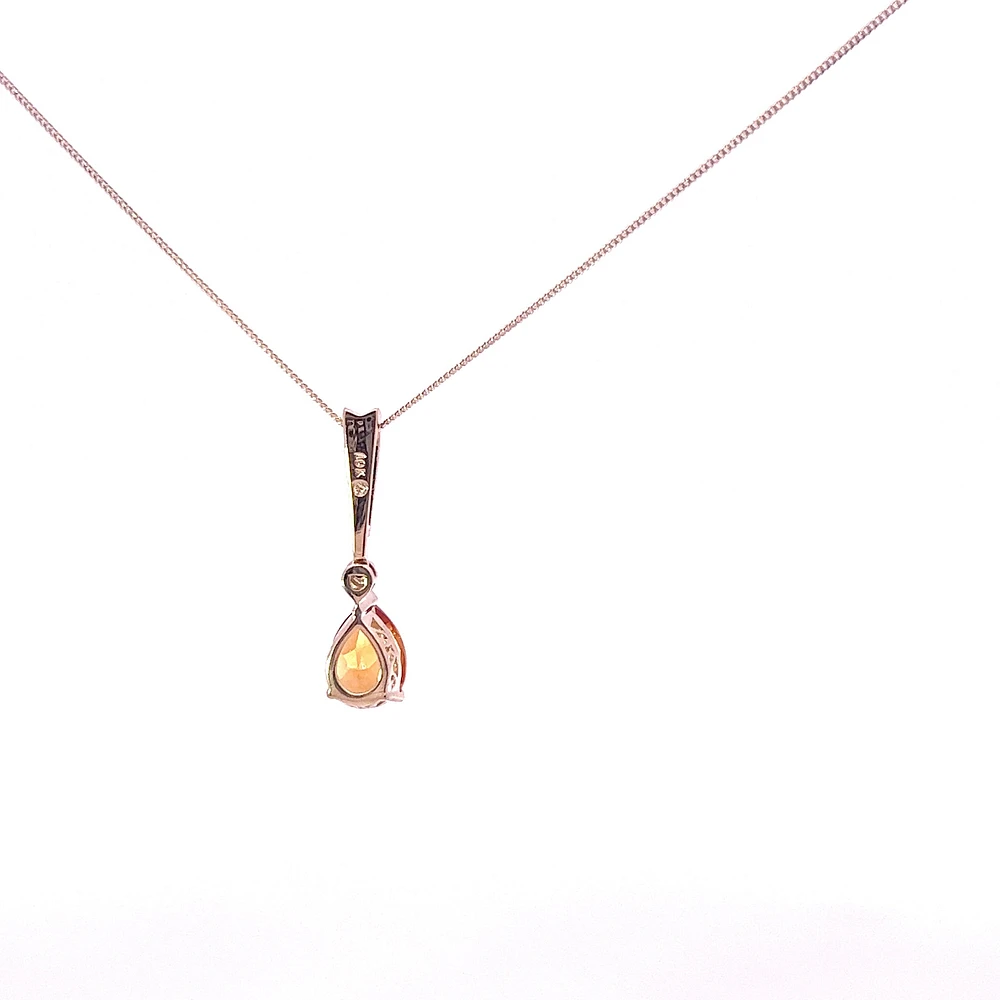 10K Yellow Gold cttw Diamond and Citrine Pendant