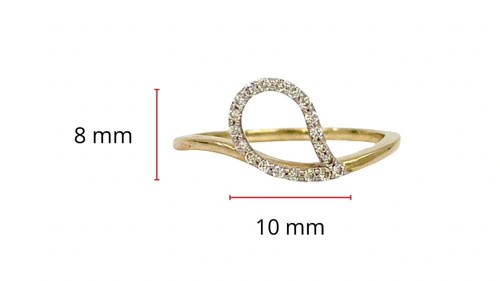10K Yellow Gold 0.23Cttw Canadian Diamond Pear Cut Engagement Ring - /