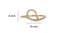 10K Yellow Gold 0.23Cttw Canadian Diamond Pear Cut Engagement Ring - /