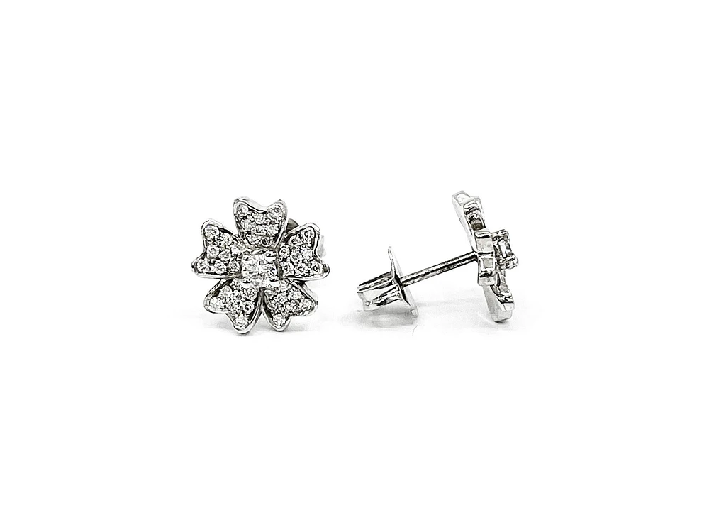 14K White Gold 0.34cttw Diamond Stud Earrings