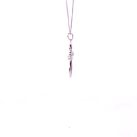 10K White Gold 0.05cttw Diamond Cross Necklace, 18"