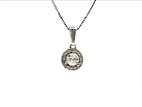 14K White Gold 0.33cttw Canadian Diamond Pendant - 18 Inches