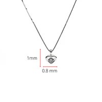 10K White Gold 0.01cttw Round Cut Diamond Pendant, 18"