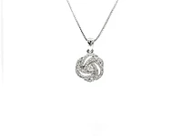 10K White Gold 0.20cttw Diamond Pendant, 18"