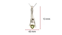 Sterling Silver & 18K Yellow Gold Plated  Peridot Pendant, 18"
