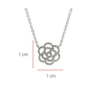14K White Gold 0.14cttw Floral Diamond Necklace - 18 inches