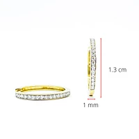 10K Yellow Gold 0.05cttw Diamond Hoop Earrings
