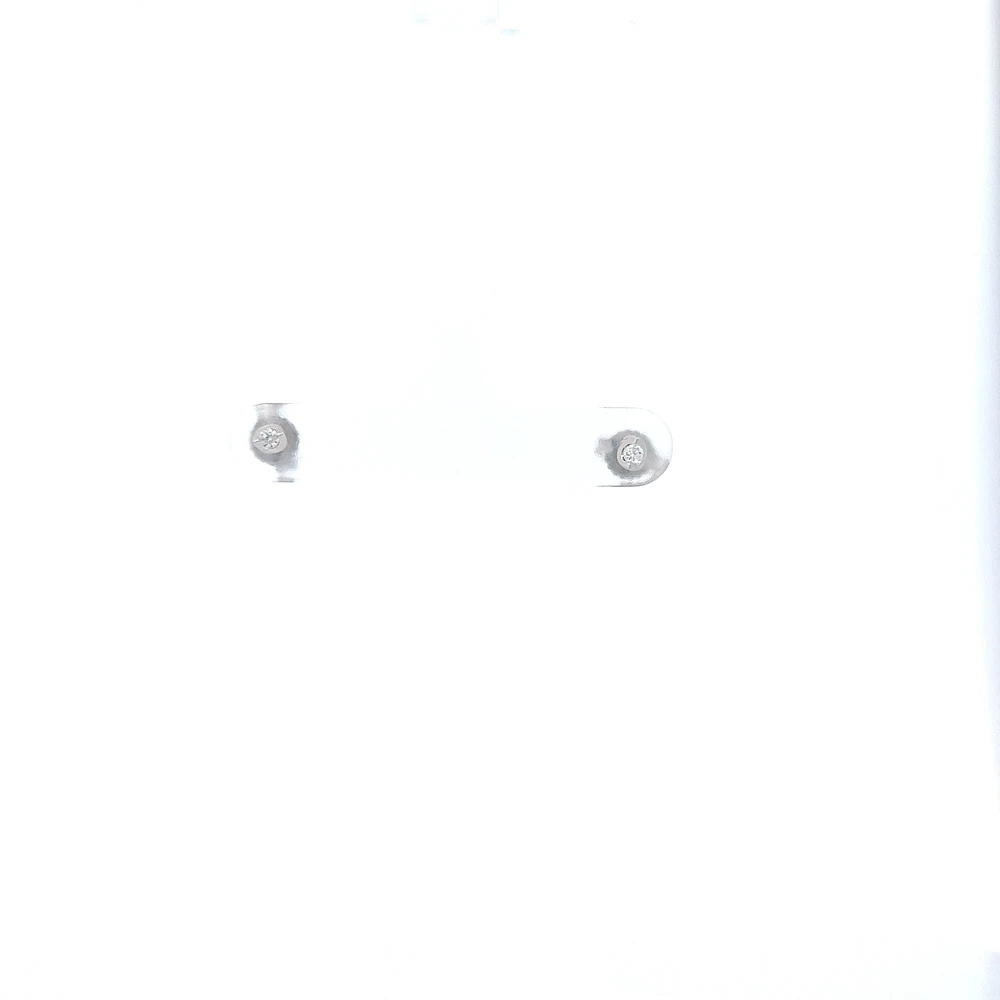 10K White Gold Diamond Solitaire Earrings 0.06cttw