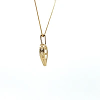 10K Yellow Gold 0.02 cttw Diamond "Mom" Heart Pendant, 18"