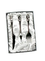 3 Piece Silver Plated Animal Themed Baby Cutlery Set