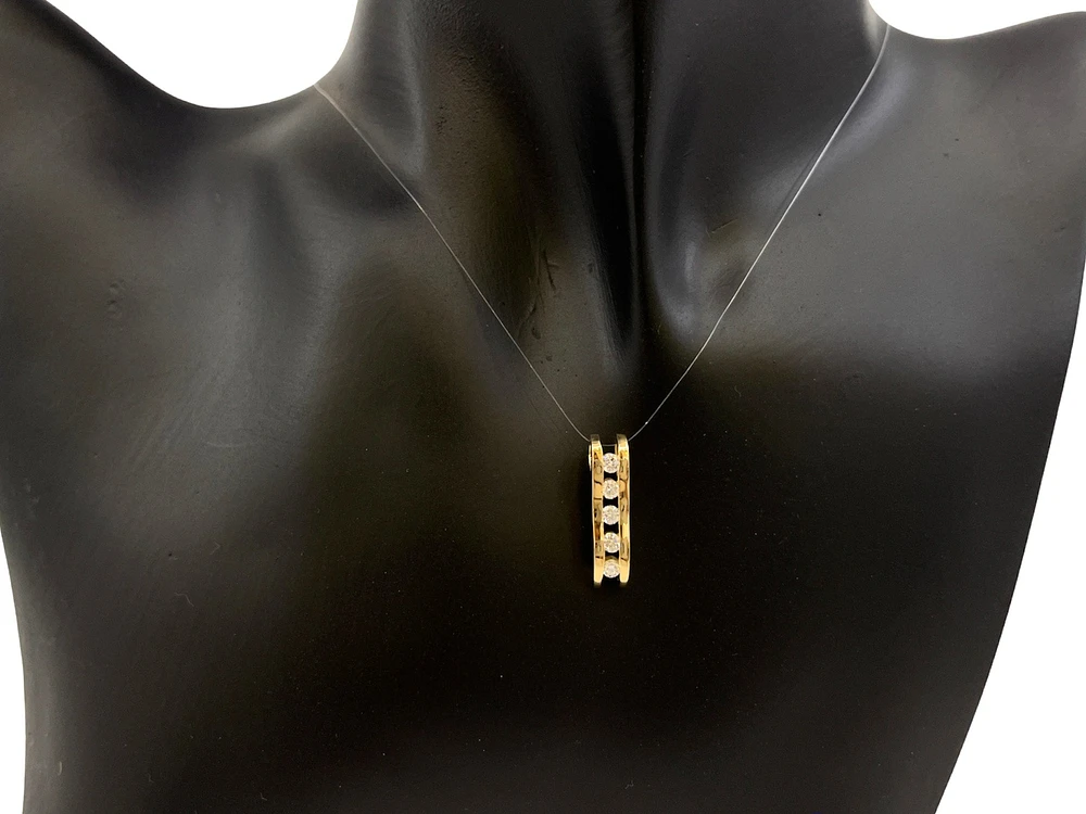 14K Yellow Gold 0.30cttw Diamond Della Falls Pendant - 5mm x 20mm