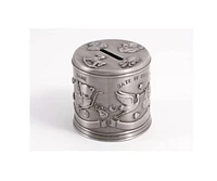 Pewter Engraveable Stork Baby’s First Money Bank