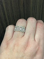 14K White Gold 0.39cttw Diamond Round and Baguette Cut Ring