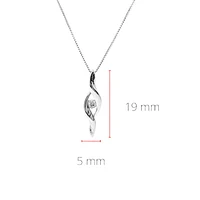 10K White Gold 0.05cttw Canadian Diamond Pendant, 18"