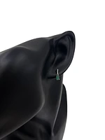 14K White Gold Emerald and Diamond Earrings