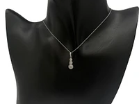 10K White Gold 0.06cttw Diamond Pendant, 18"