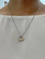 Sterling Silver & 10K Yellow Gold Two Tone Diamond Mom Pendant