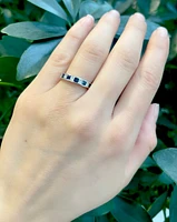 14K White Gold 0.65cttw Genuine Sapphire & 0.39cttw Diamonds Ring, size 6.5