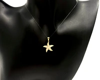 10K Yellow Gold Starfish with Cubic Zirconia Charm