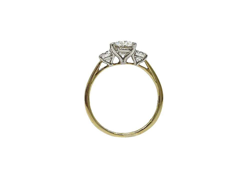14K Gold 1.55cttw Lab Grown Diamond 3 Stone Ring - /