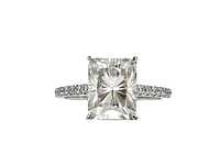 Silver 4.00cttw Moissanite Engagement Ring