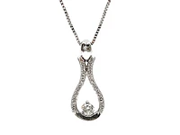10K White Gold 0.20cttw Canadian Diamond Necklace, 18"