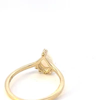 10K Yellow Gold Opal and Diamond Ring