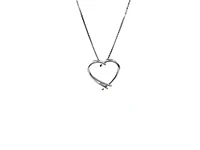 10K White Gold 0.017cttw Round Cut Diamond Pendant