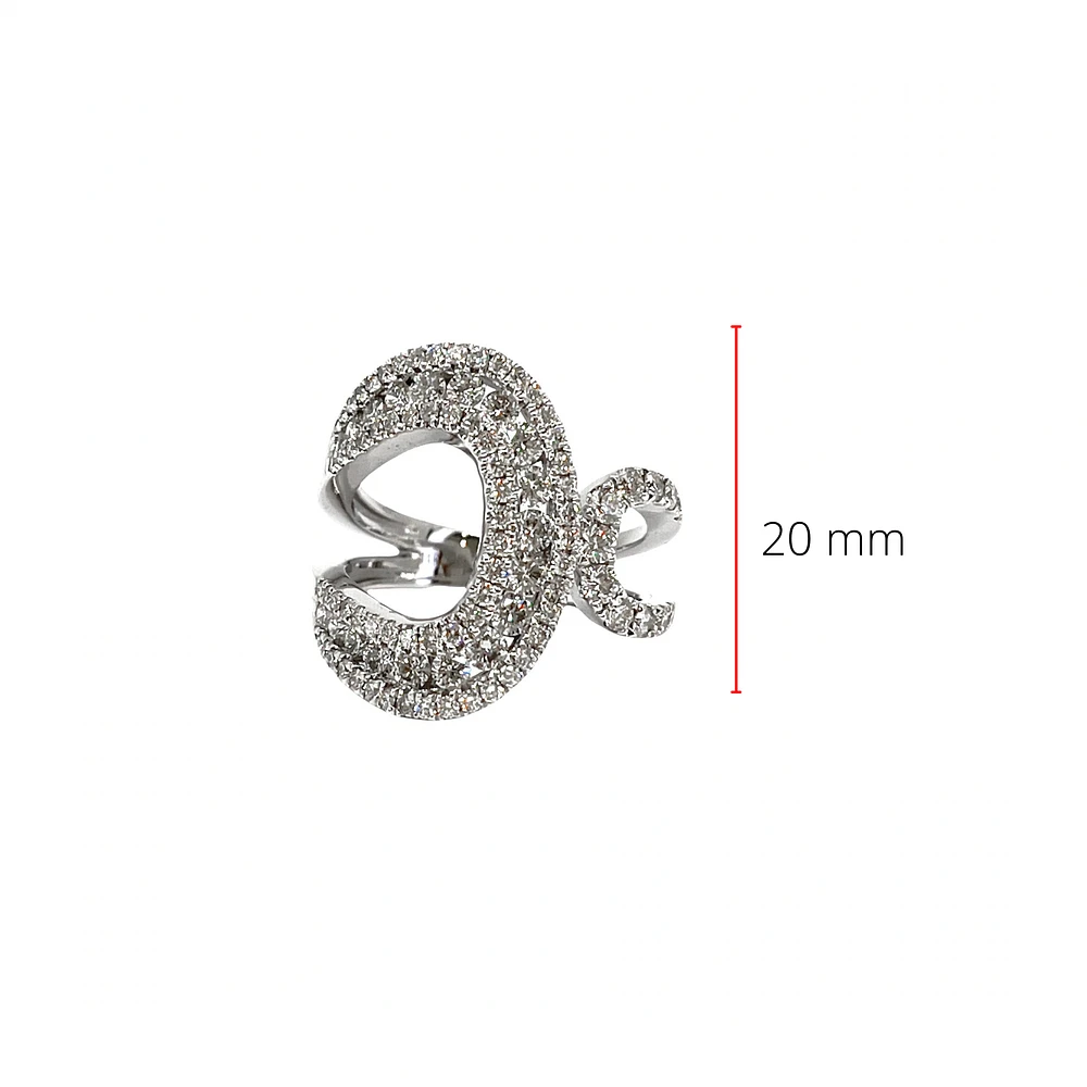 14K White Gold 1.43cttw Diamond Ring- Size 6.5