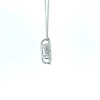 10K White Gold 0.02 cttw Canadian Diamond Snowflake Pulse Pendant, 18"