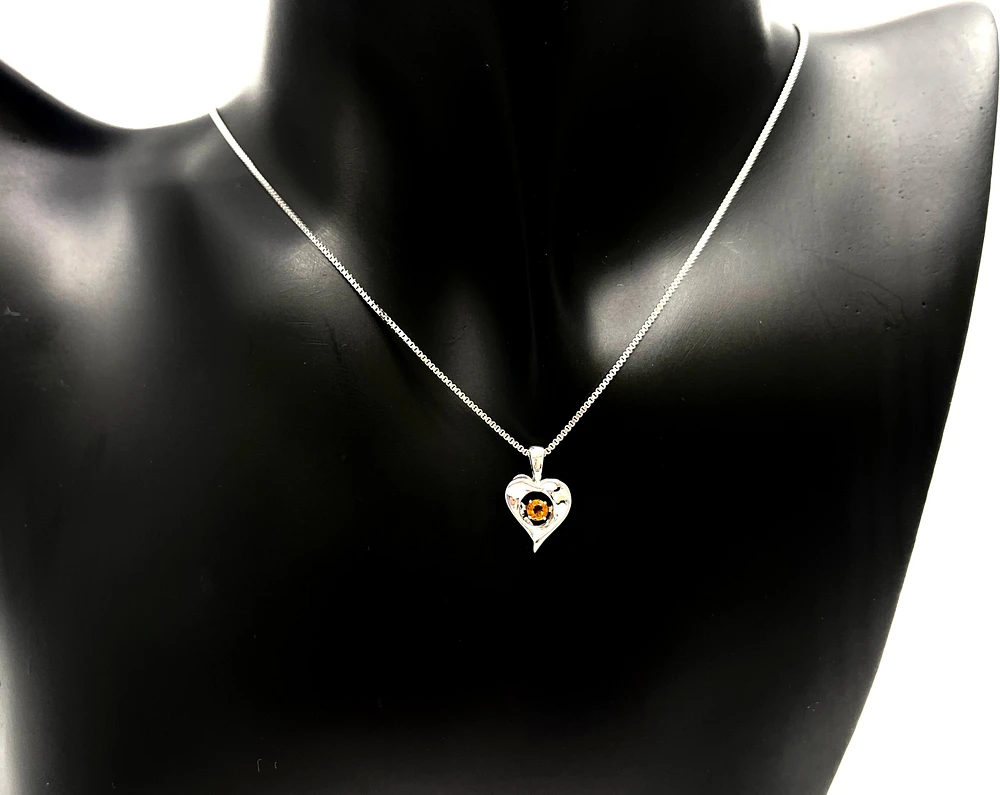 Sterling Silver 0.10cttw Citrine Pendant, 18"