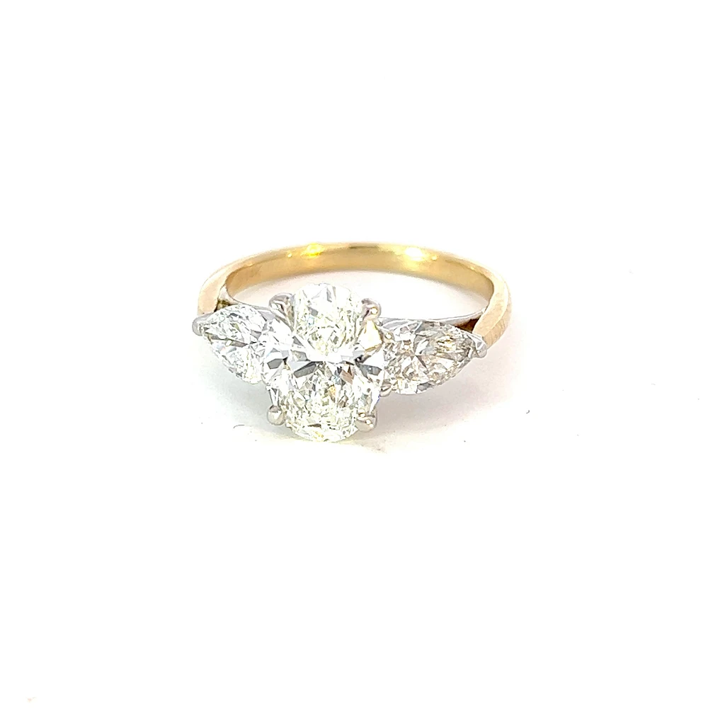 14K Yellow and White Gold 2.01cttw Oval Lab Grown Diamond Engagement Ring