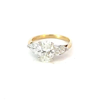 14K Yellow and White Gold 2.01cttw Oval Lab Grown Diamond Engagement Ring