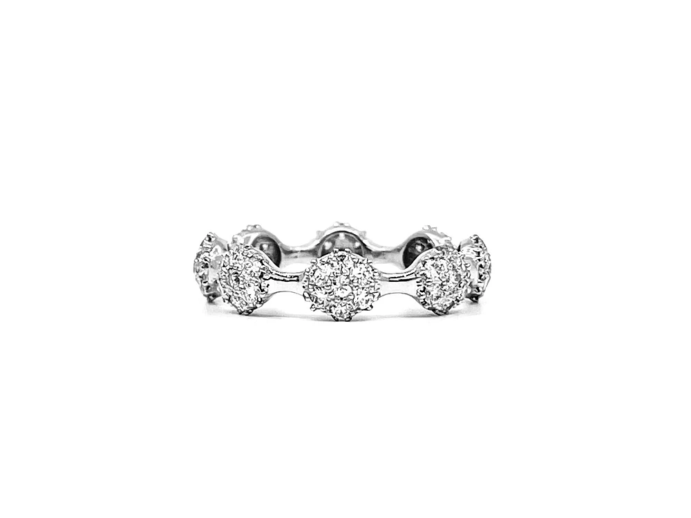 14K White Gold 1.10cttw Diamond Eternity Ring, size 6