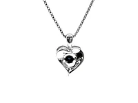 Sterling Silver Sapphire 0.10cttw Pendant,18"
