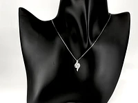 10K White Gold 0.25cttw Diamond Pendant, 18"