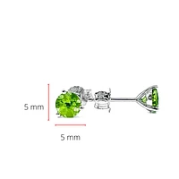 14K White Gold Peridot Stud Earrings
