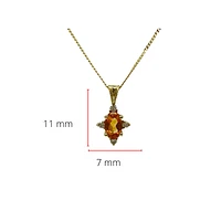 10K Yellow Gold 5x3mm Citrine and 0.03cttw Diamond Pendant